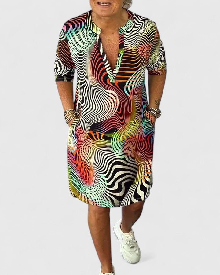 Helinae™ | Sophisticated V - neck Dress - Luna Hampton