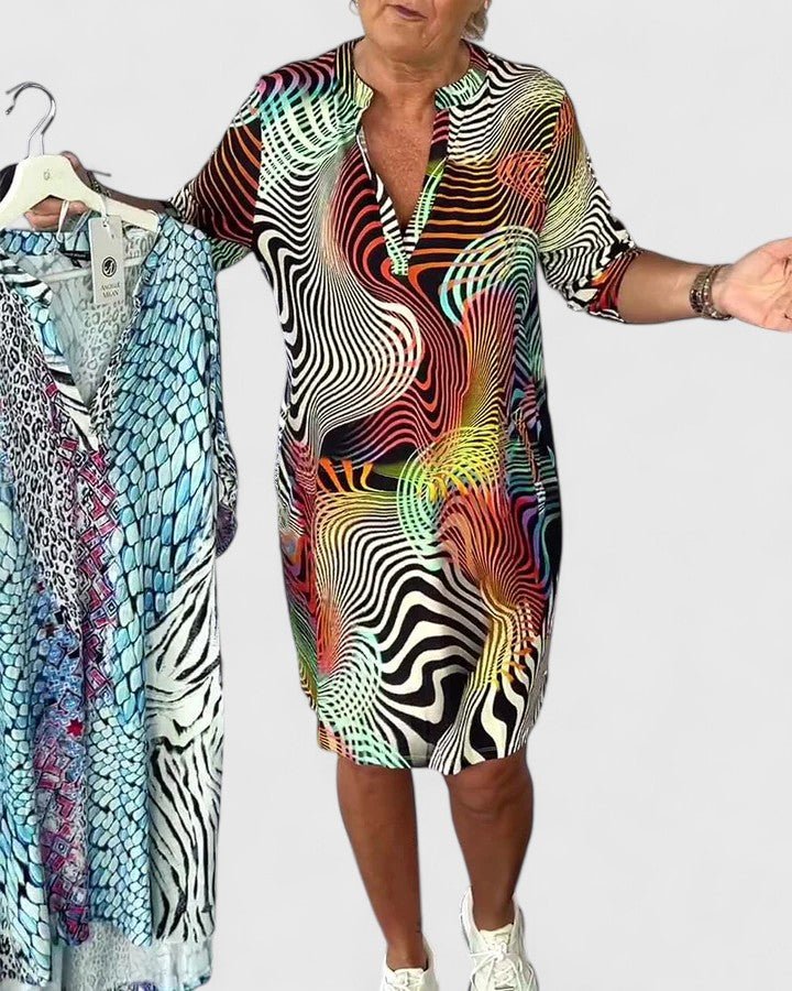 Helinae™ | Sophisticated V - neck Dress - Luna Hampton