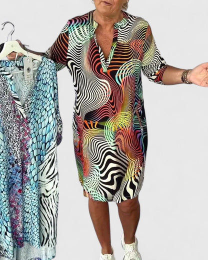 Helinae™ | Sophisticated V - neck Dress - Luna Hampton