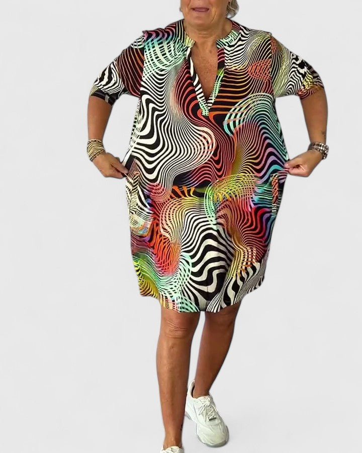 Helinae™ | Sophisticated V - neck Dress - Luna Hampton