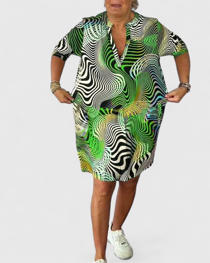 Helinae™ | Sophisticated V - neck Dress - Luna Hampton