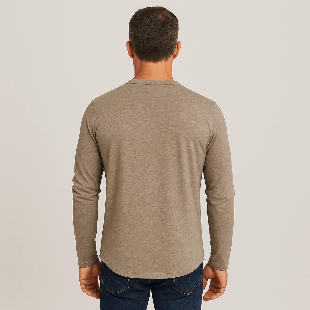 Henley | Collar Long Sleeve T-Shirt - Ciara & Fiona