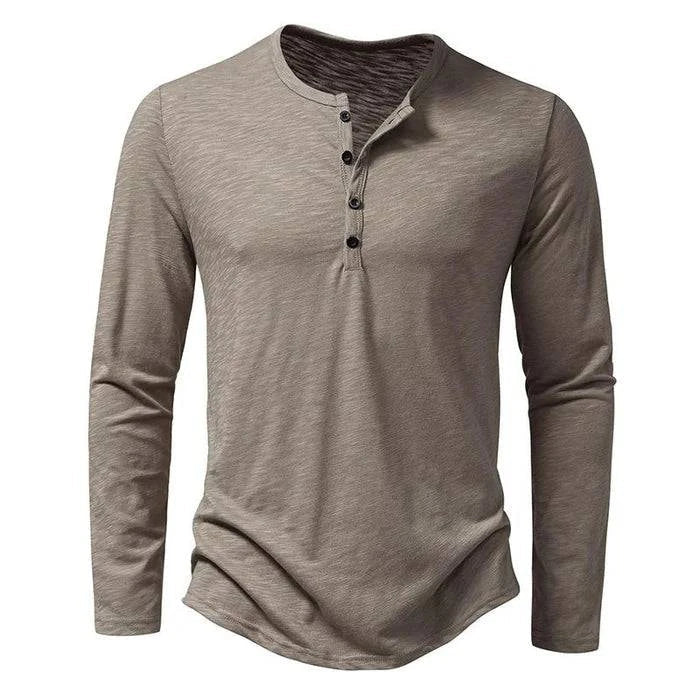 Henley | Collar Long Sleeve T-Shirt - Ciara & Fiona