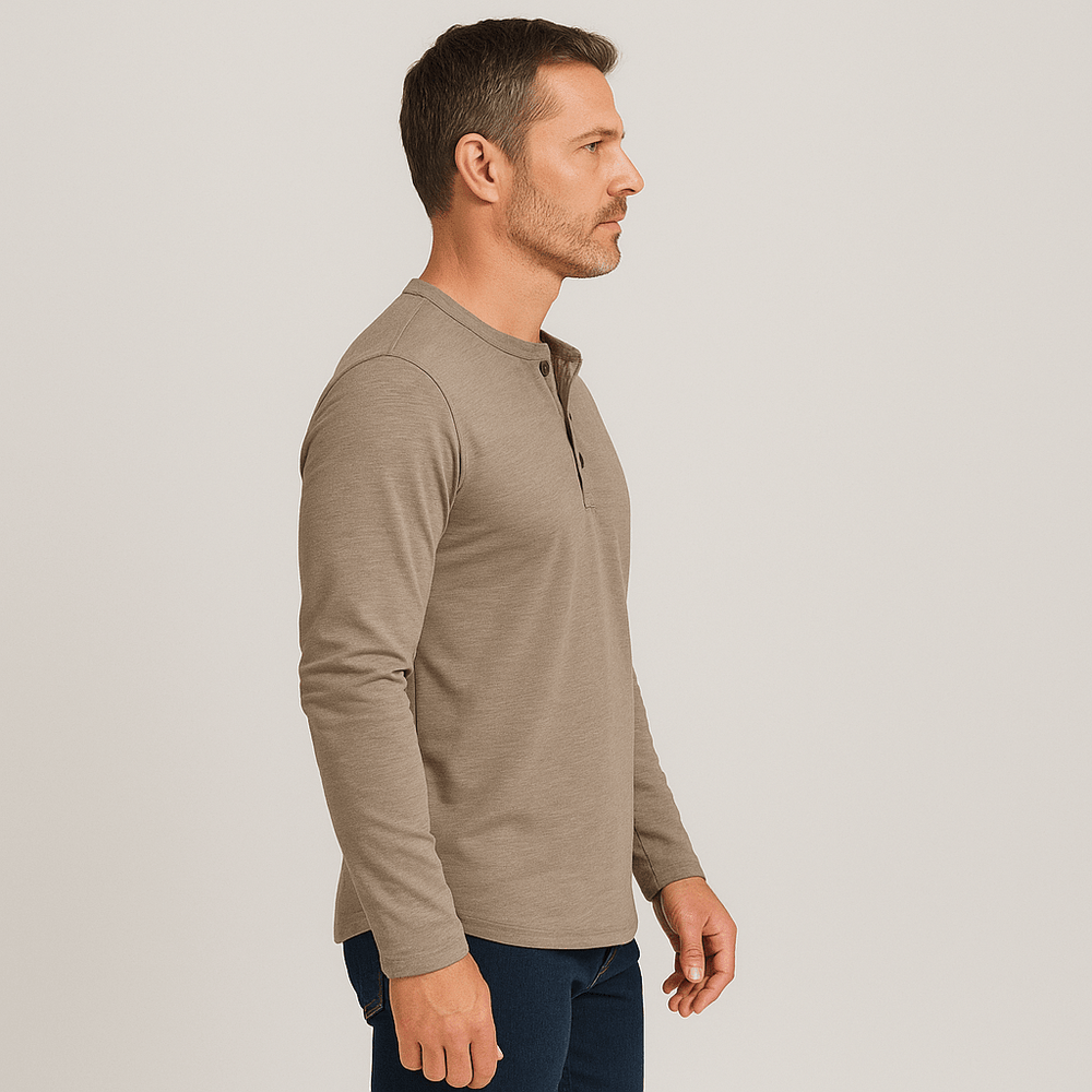 Henley | Collar Long Sleeve T-Shirt - Ciara & Fiona