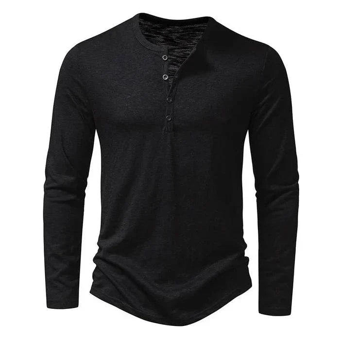 Henley | Collar Long Sleeve T-Shirt - Ciara & Fiona