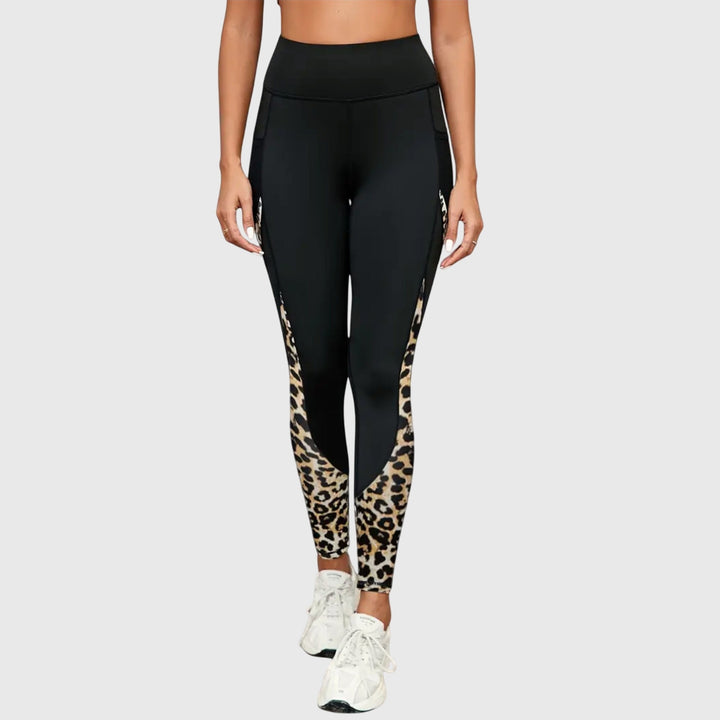 High - Waisted Leopard Print Training Pants - Luna Hampton