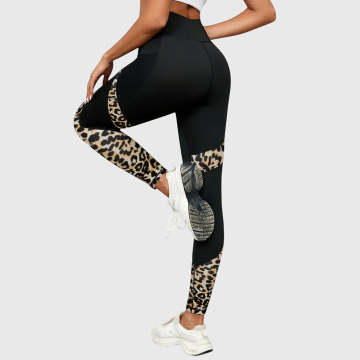 High - Waisted Leopard Print Training Pants - Luna Hampton