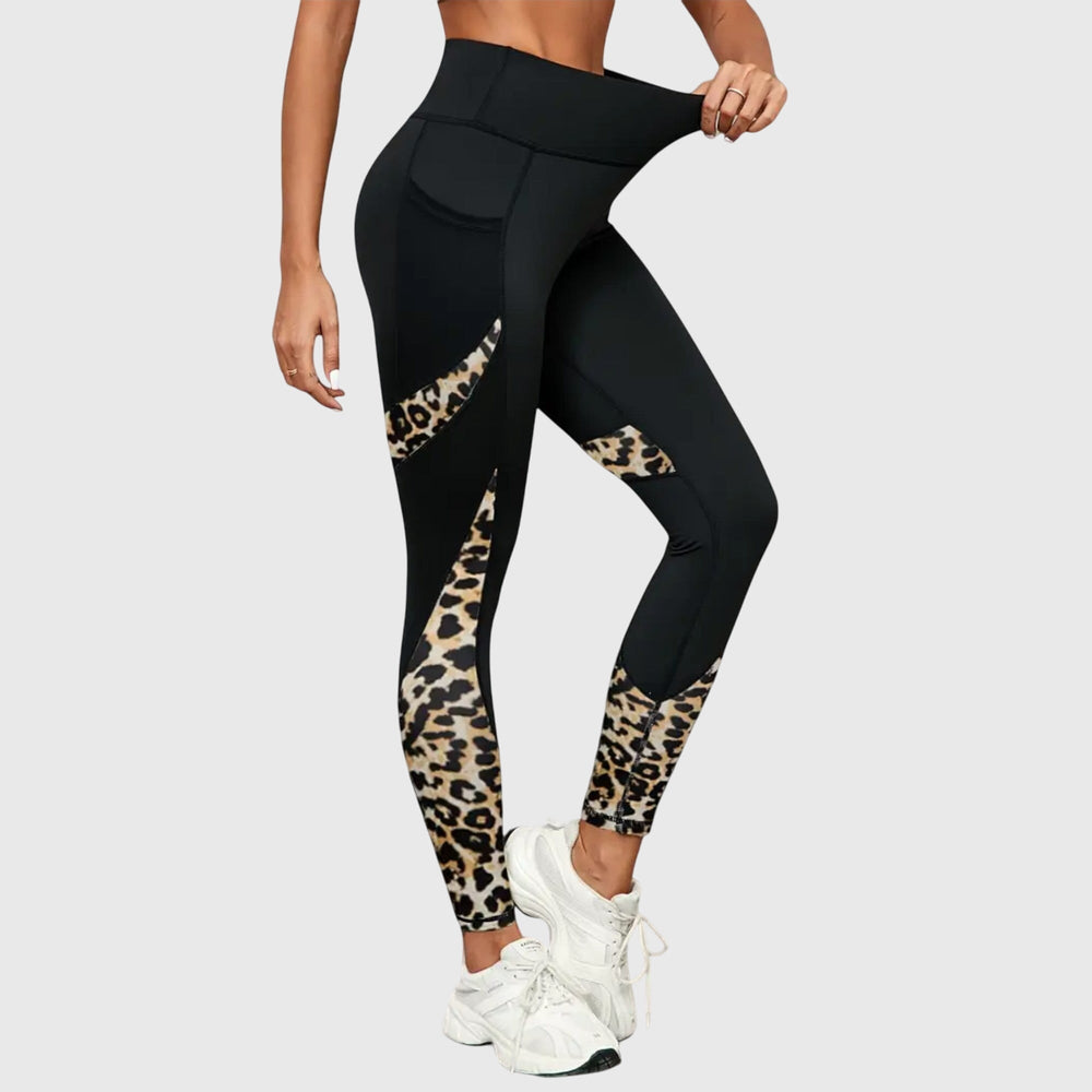 High - Waisted Leopard Print Training Pants - Luna Hampton