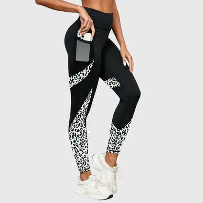 High - Waisted Leopard Print Training Pants - Luna Hampton