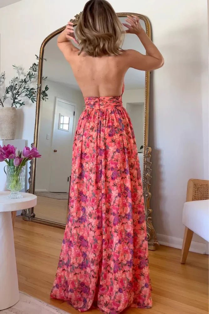 Iesia | Floral Backless Maxi Dress - Ciara & Fiona