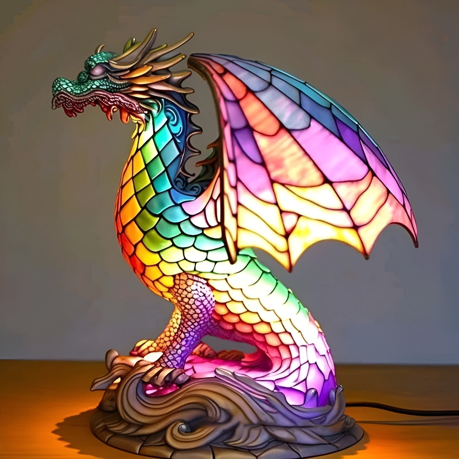 Ignis | Magisk Dragon Lamp in Coloured Glass - Ciara & Fiona