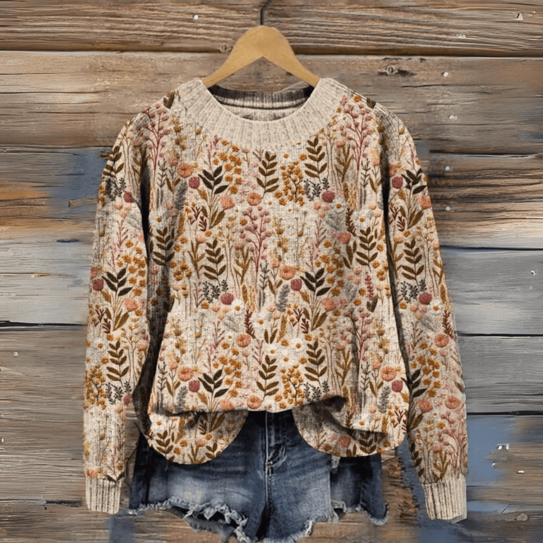 ILSE | EMBROIDERED FLOWERS SWEATER - Ciara & Fiona