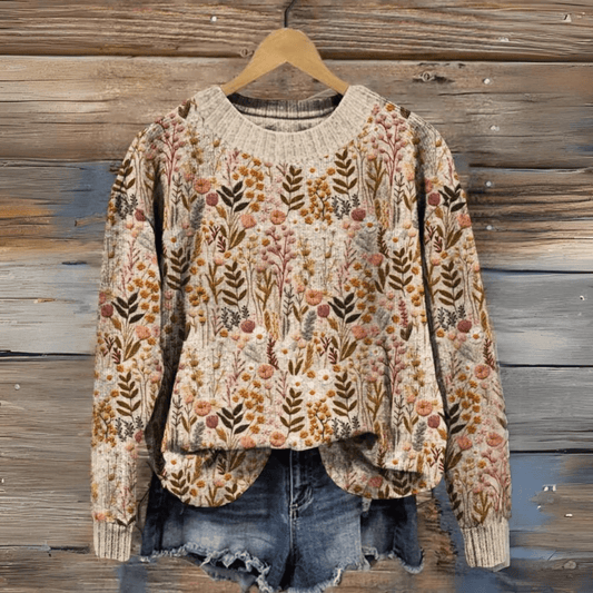 ILSE | EMBROIDERED FLOWERS SWEATER - Ciara & Fiona