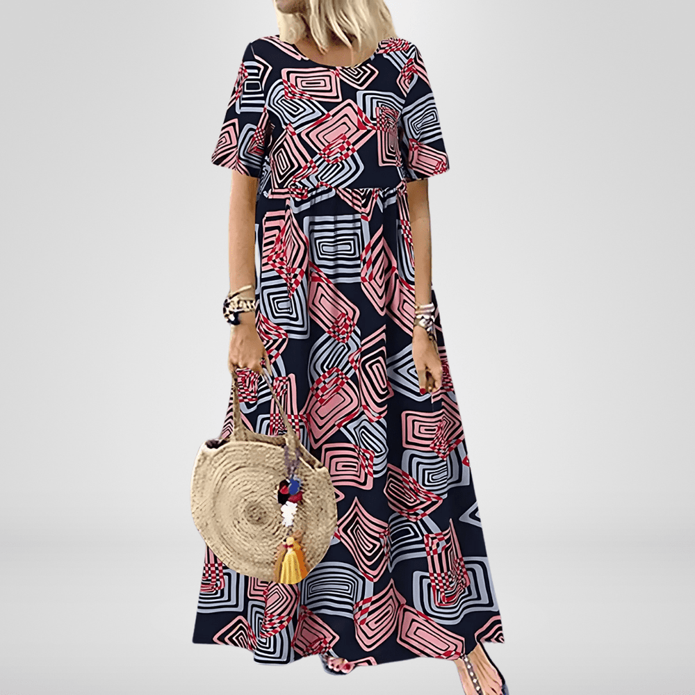 Imogen | Geometric Printed Dress - Ciara & Fiona