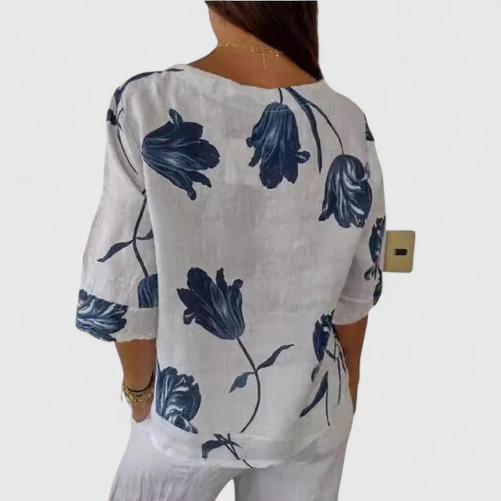 Isabel | Elegant Floral Print Blouse - Luna Hampton