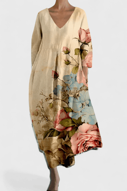 Isalinde | Comfortable V - neck Dress - Luna Hampton