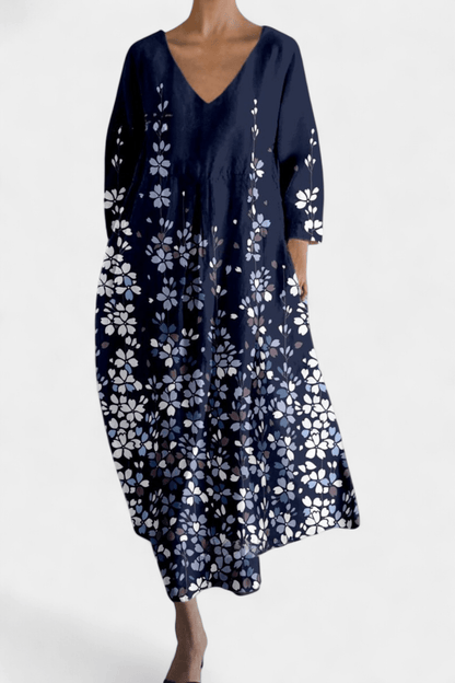 Isalinde | Comfortable V - neck Dress - Luna Hampton