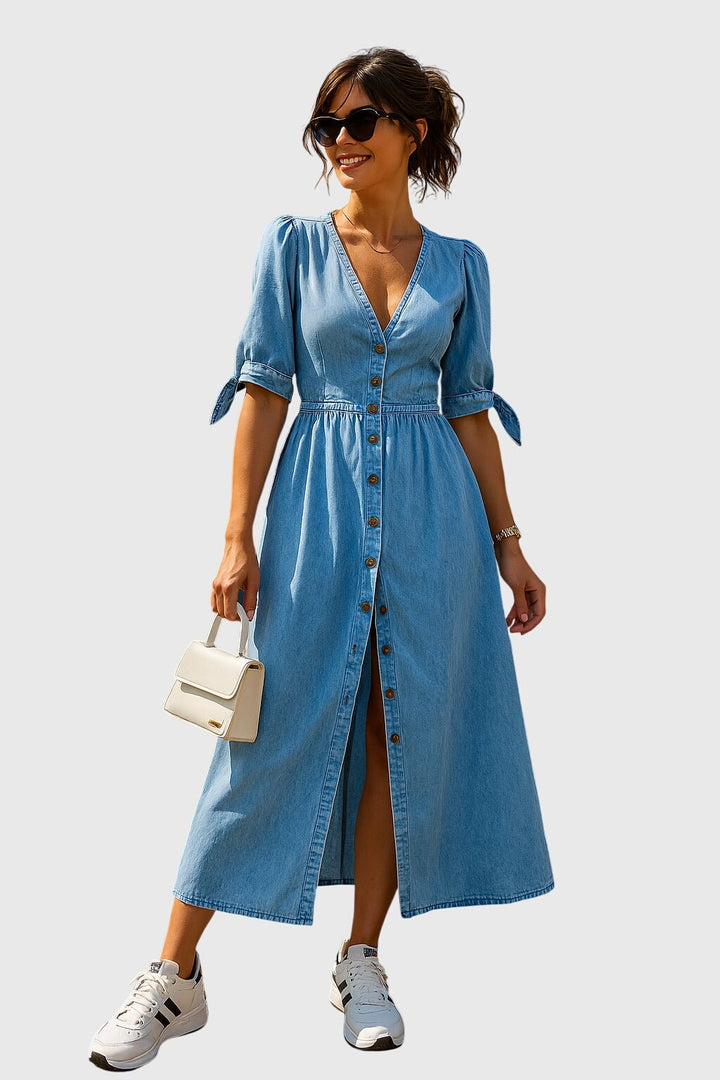 Jacqueline™ | Elegant Denim Dress - Luna Hampton