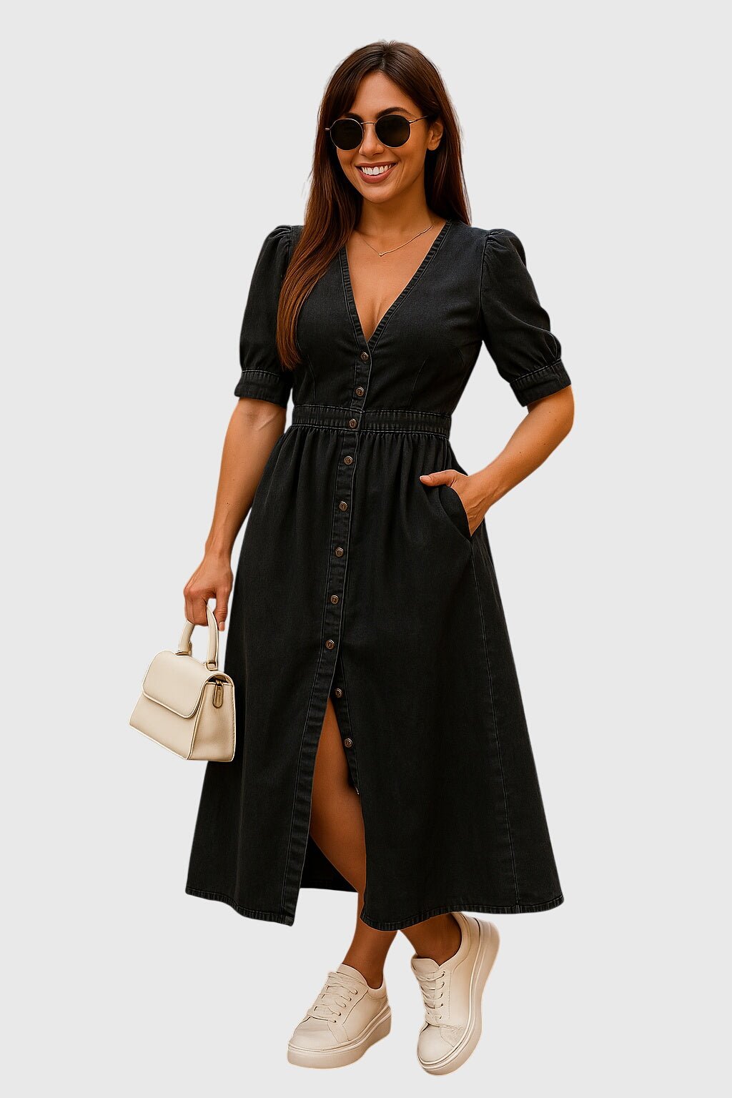 Jacqueline™ | Elegant Denim Dress - Luna Hampton