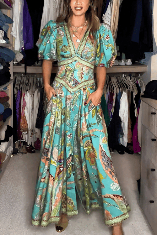 Jayla | Airy V - Neck Maxi Dress - Ciara & Fiona