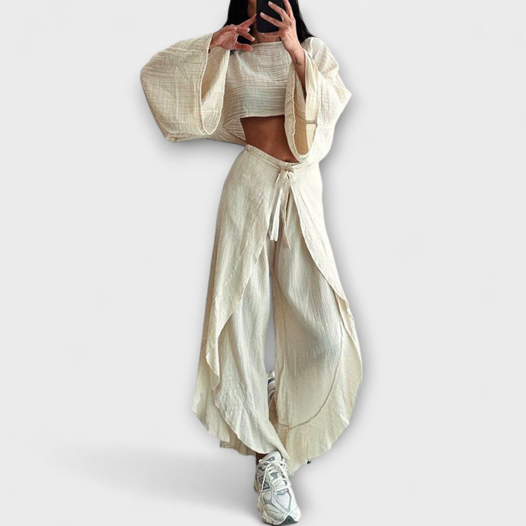 Joanna - Tail - less Two - Piece Set Made of Cotton and Linen - Luna Hampton