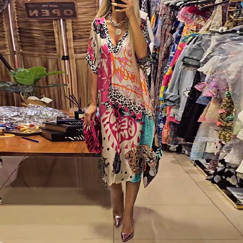 Joelle | Casual V - neck Dress - Ciara & Fiona