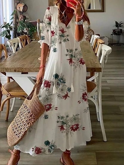 Julie | Boho V - Neck Summer Dress - Ciara & Fiona