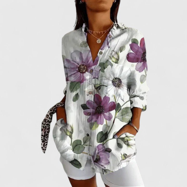 Katarine | Elegant Floral Blouse - Luna Hampton
