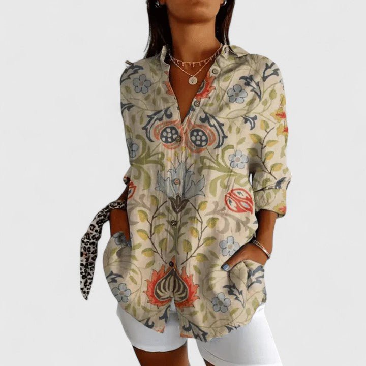 Katarine | Elegant Floral Blouse - Luna Hampton