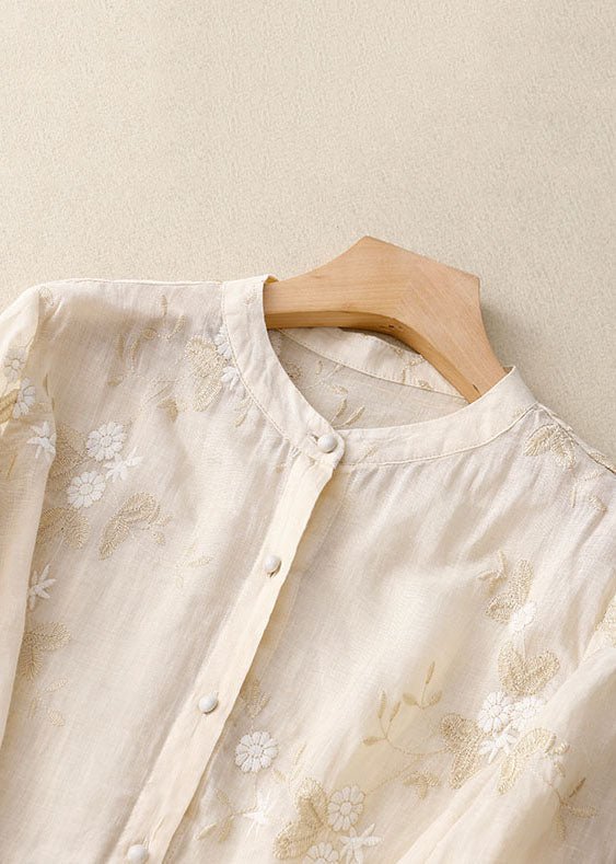 Kenna | Embroidered Cotton Blouse - Ciara & Fiona