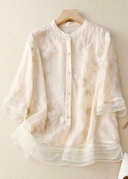 Kenna | Embroidered Cotton Blouse - Ciara & Fiona