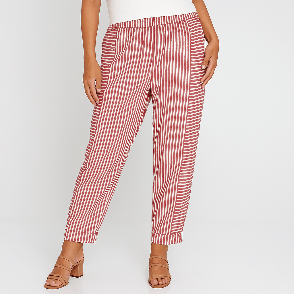 Kesia | Striped Cotton Pants - Ciara & Fiona