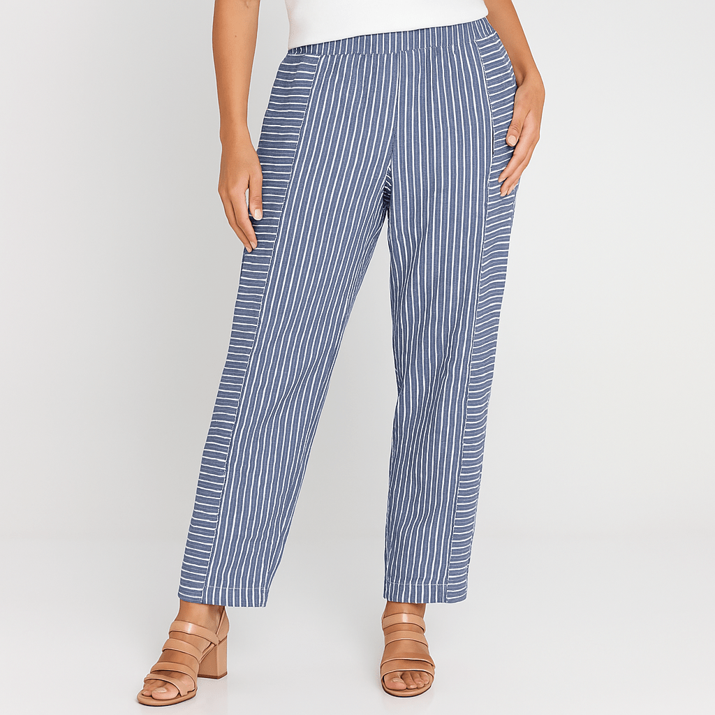 Kesia | Striped Cotton Pants - Ciara & Fiona