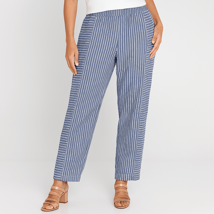 Kesia | Striped Cotton Pants - Ciara & Fiona