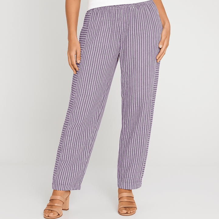 Kesia | Striped Cotton Pants - Ciara & Fiona