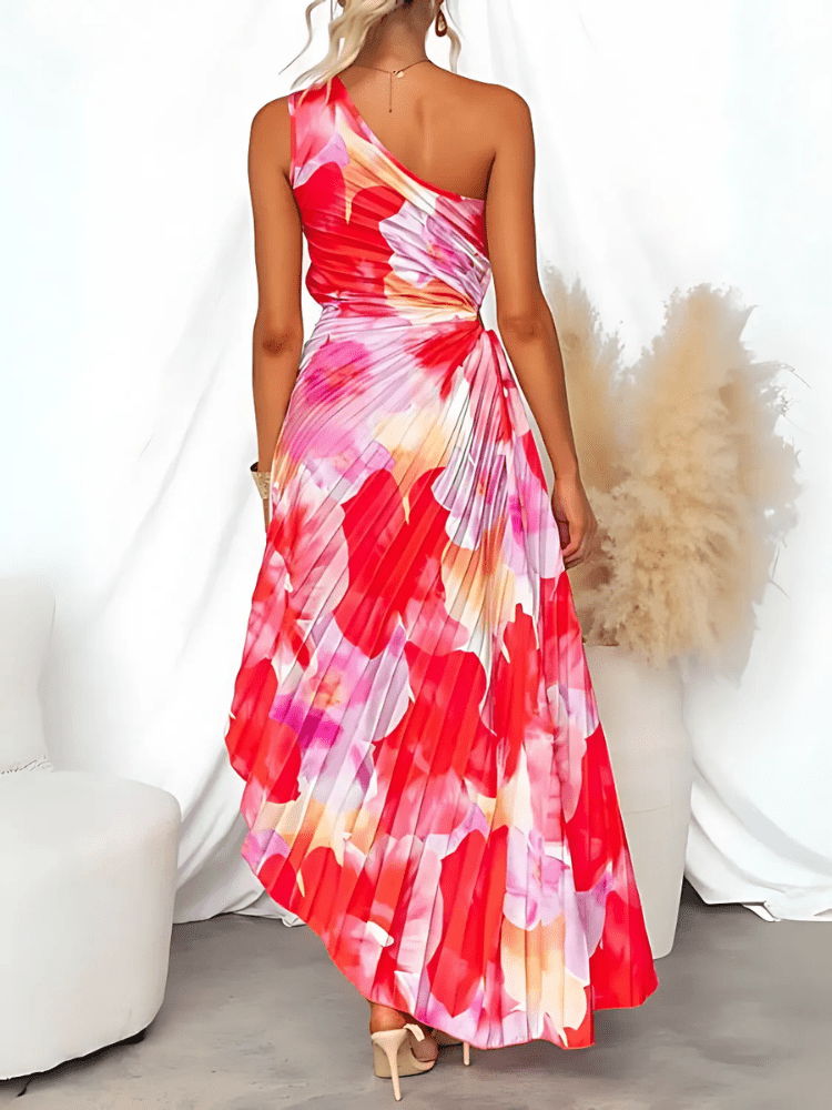 Kylie | Pleated Flowery Dress - Ciara & Fiona