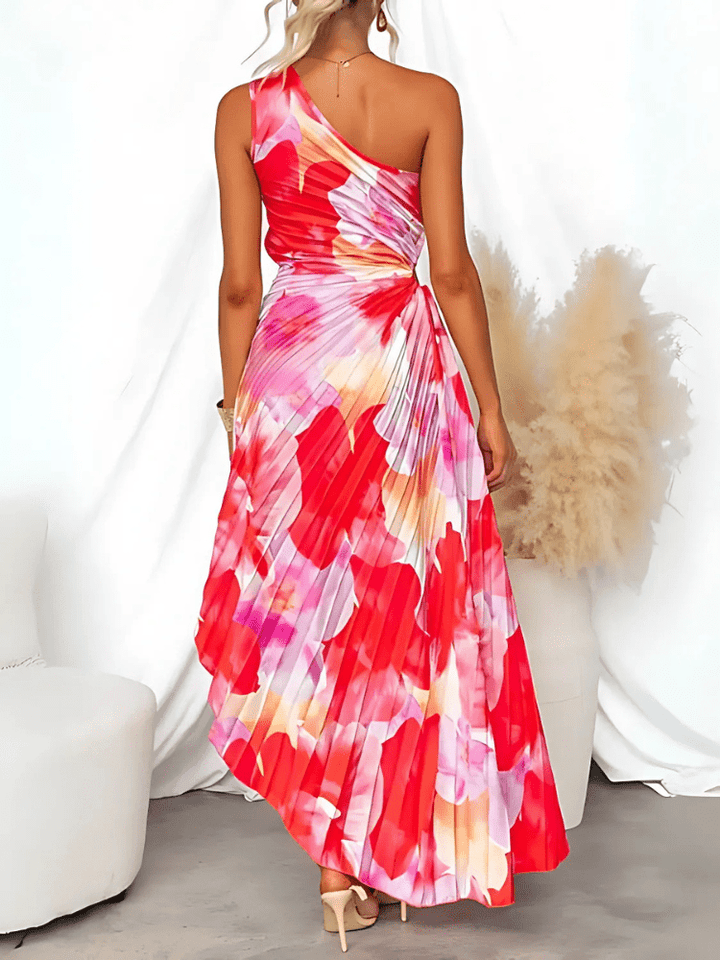 Kylie | Pleated Flowery Dress - Ciara & Fiona