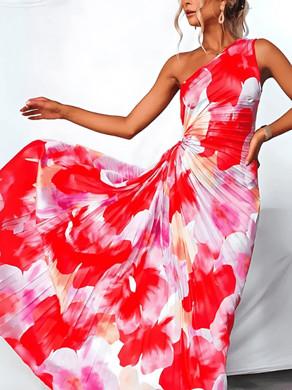 Kylie | Pleated Flowery Dress - Ciara & Fiona