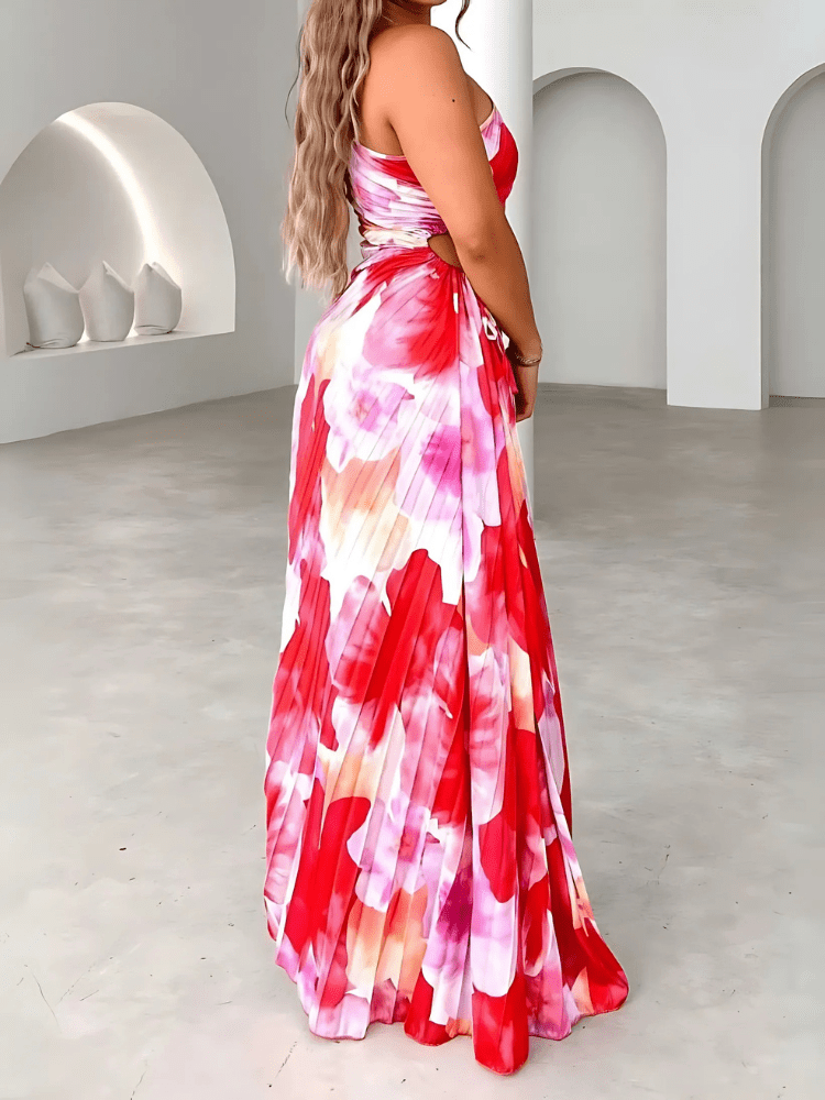 Kylie | Pleated Flowery Dress - Ciara & Fiona