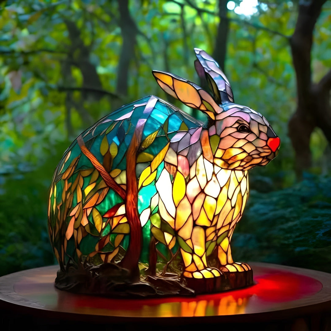 Lapinou | Coloured Glass Rabbit Lamp - Ciara & Fiona