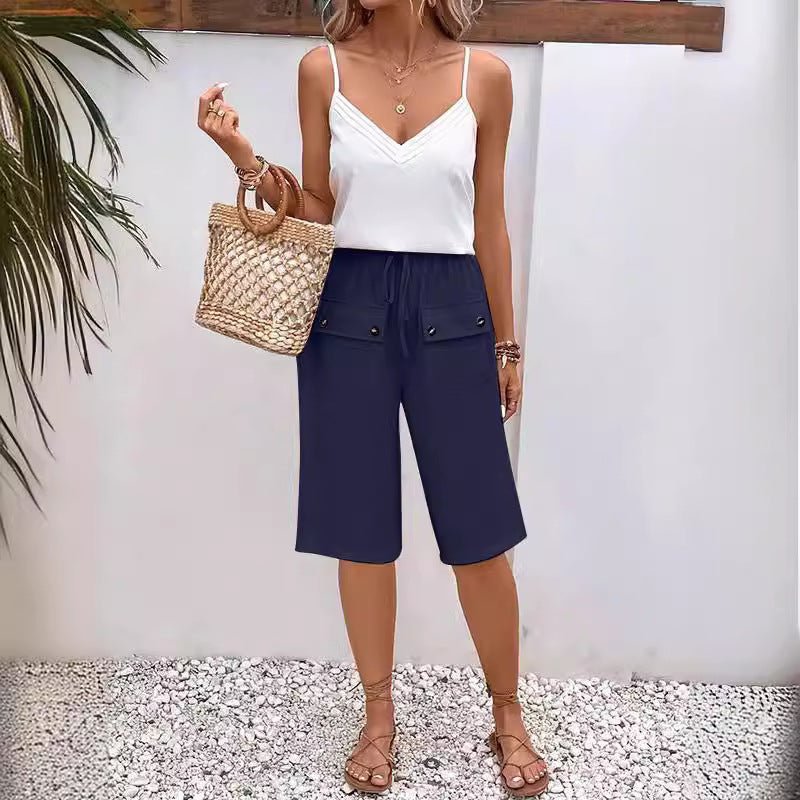 Laurens | Cotton And Linen Plain Casual Pants - Ciara & Fiona