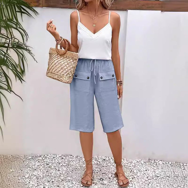 Laurens | Cotton And Linen Plain Casual Pants - Ciara & Fiona