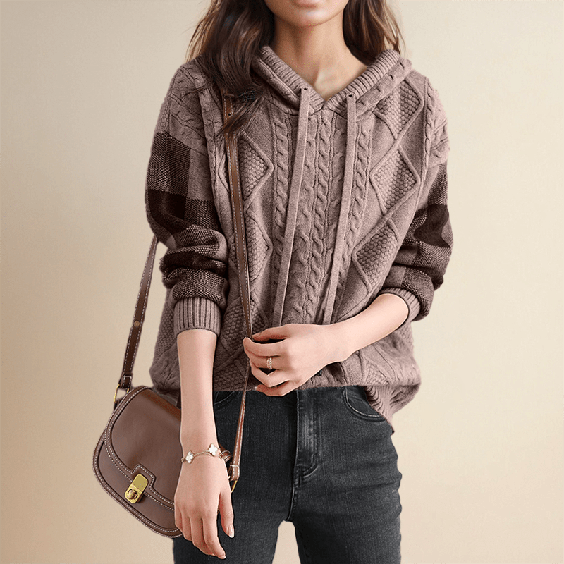 LEONIE | JACQUARD HOODED SWEATER - Ciara & Fiona