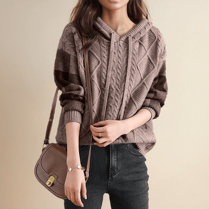 LEONIE | JACQUARD HOODED SWEATER - Ciara & Fiona