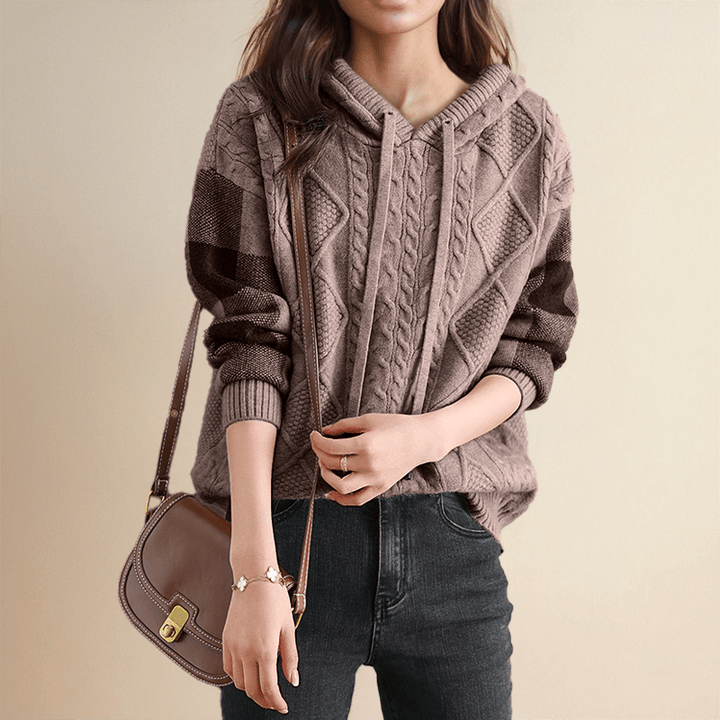 LEONIE | JACQUARD HOODED SWEATER - Ciara & Fiona
