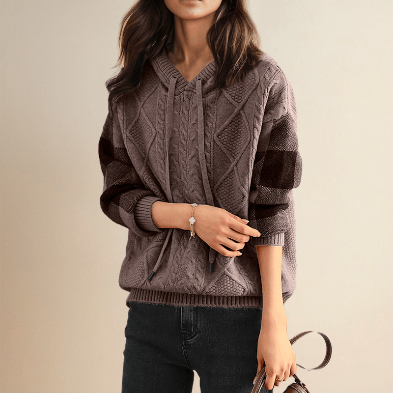LEONIE | JACQUARD HOODED SWEATER - Ciara & Fiona