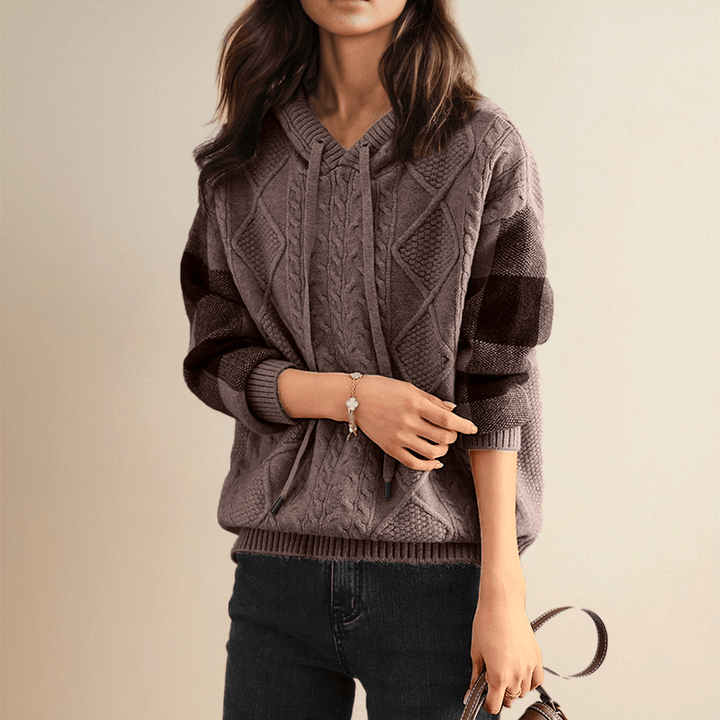 LEONIE | JACQUARD HOODED SWEATER - Ciara & Fiona