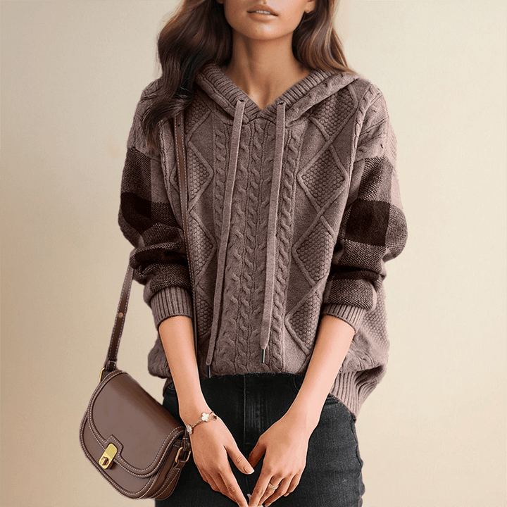 LEONIE | JACQUARD HOODED SWEATER - Ciara & Fiona