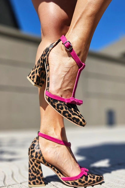 Leontina | Green Leopard Print Sandals with Colourful Accent - Ciara & Fiona