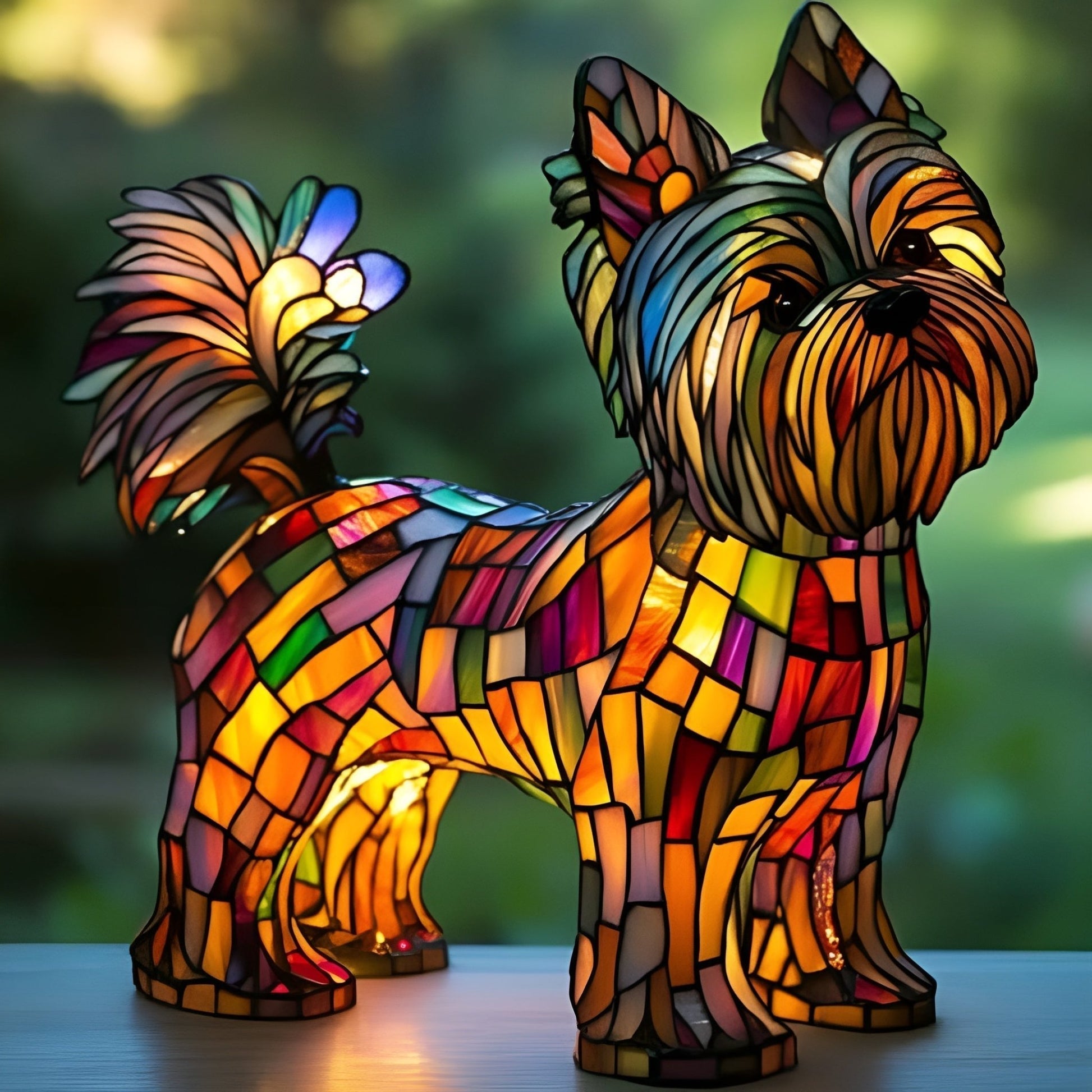 Lili | Magic Dog Lamp in Coloured Glass - Ciara & Fiona
